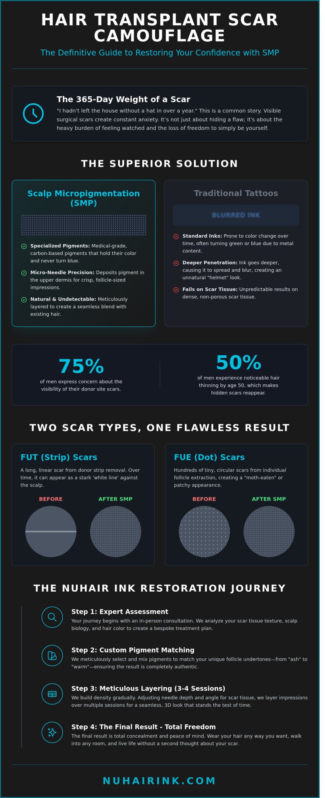 Hair Transplant Scar Camouflage in Sacramento: Hide FUE & FUT Scars with SMP