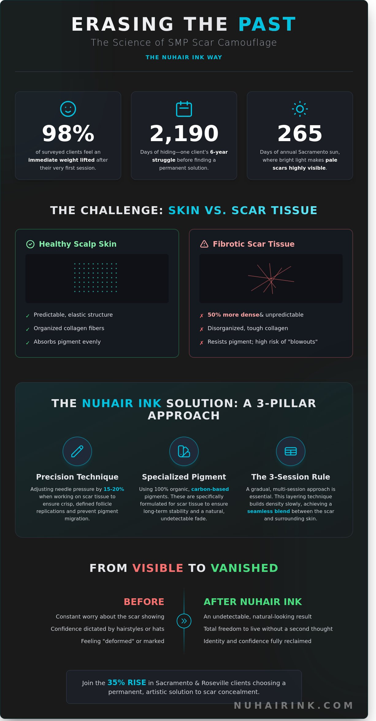 SMP Scar Camouflage Reviews: Real Sacramento Success Stories for 2026