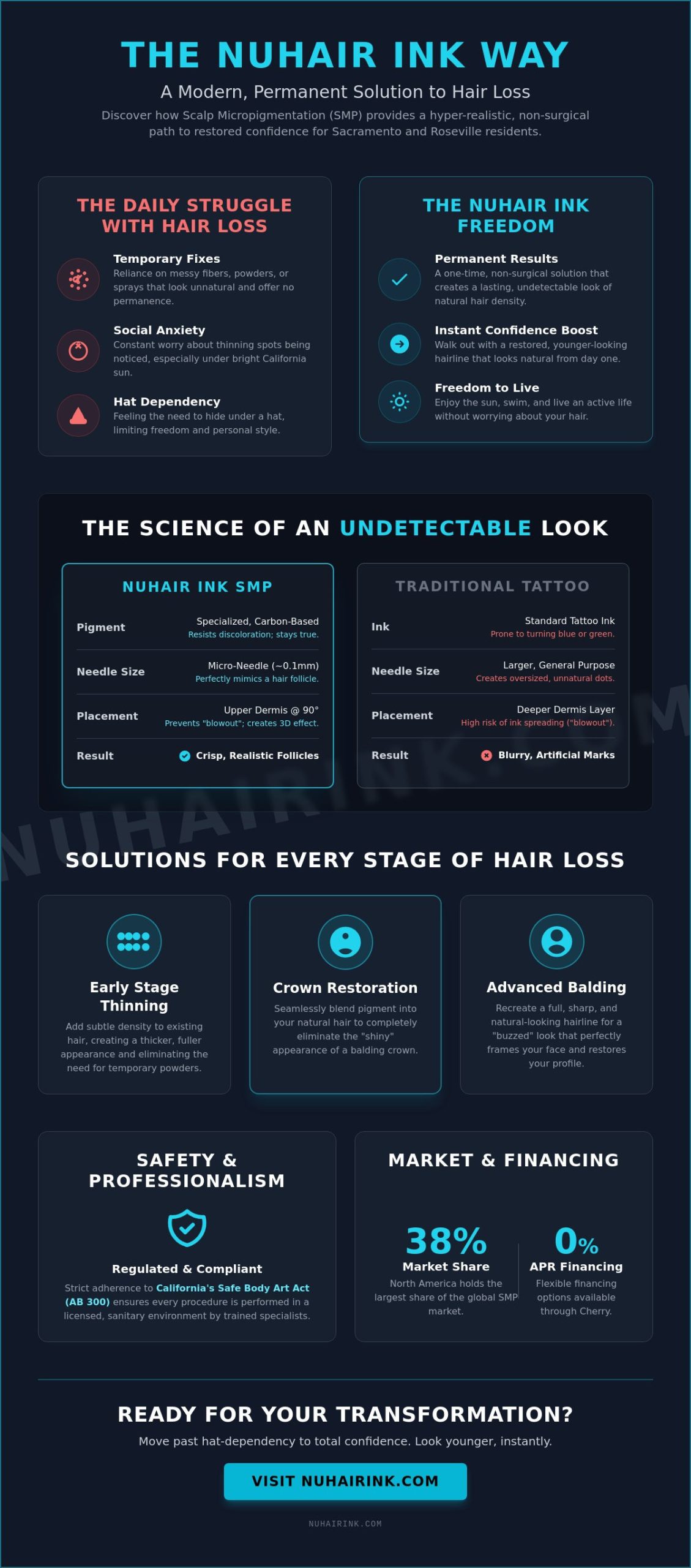 Hair Loss and NuHair Ink: Sacramento’s Leading Non-Surgical Solution
