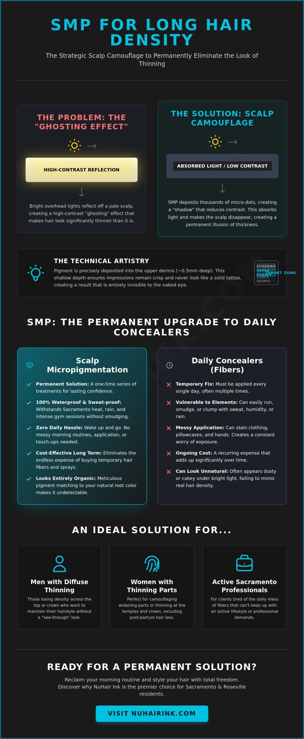 SMP for Long Hair Density: The Ultimate Sacramento Guide to Fuller-Looking Hair [2026]