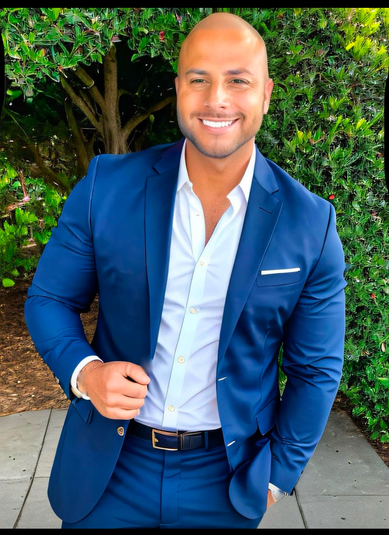 Daniel Arias DMP wearing a blue suit